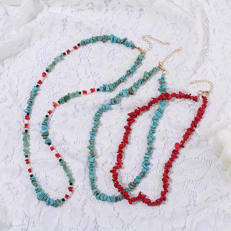 

Choker Bohemian Statement Natural Gravel Necklace For Women Handmade Short Collar Clavicle Chain Female Boho Jewelry