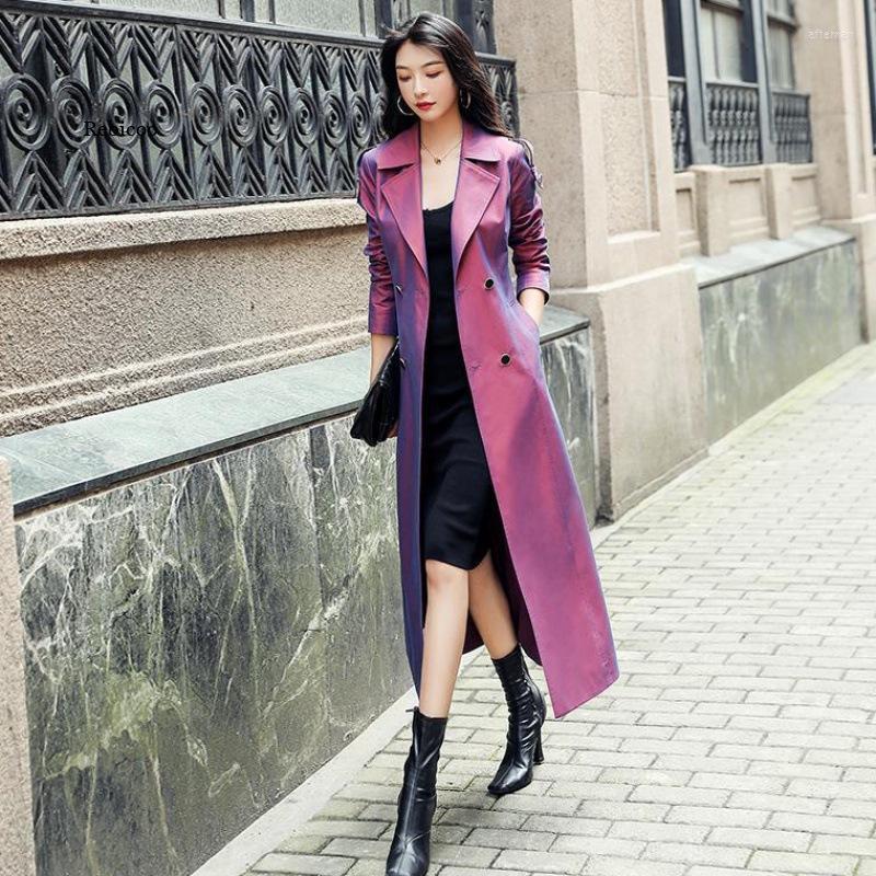 

Women' Trench Coats Magic Purple Windbreaker Women' Autumn / Winter 2022 Vertical Feeling Medium Length Chameleon Temperament Over The