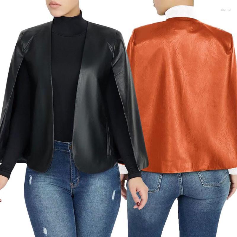 

Women' Jackets Women' Two Piece Imitation Leather Pocket Design Jacket Short Windbreaker Coat Fall 2022