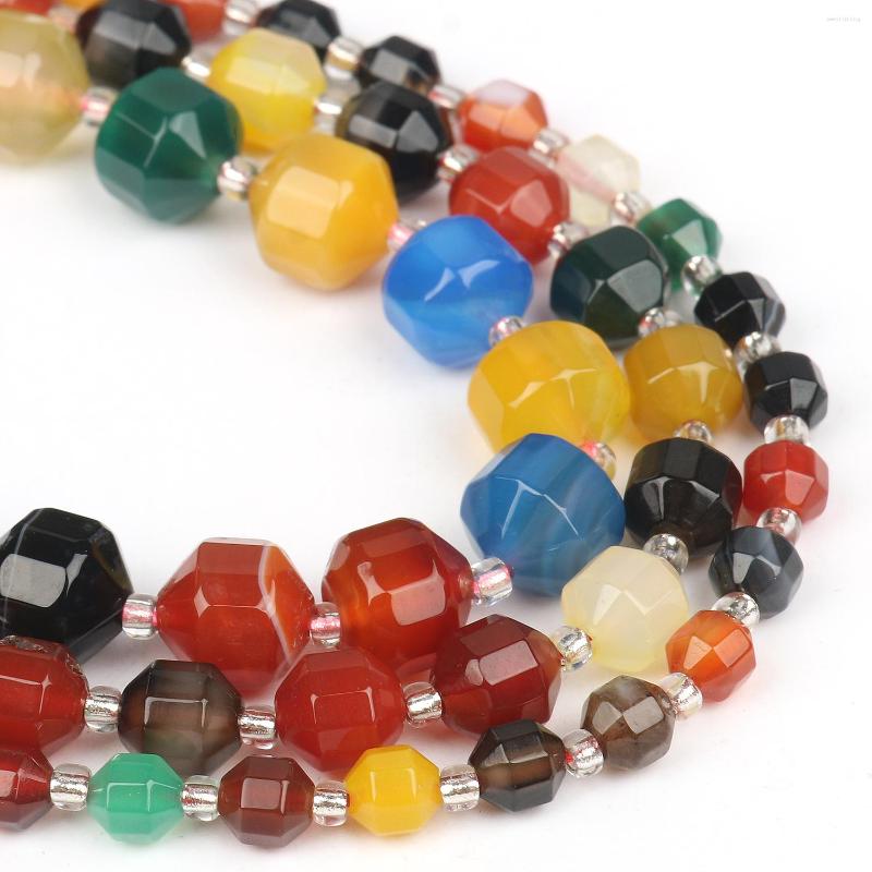 

Beads Natural Stones Faceted Rainbow Agate Onyx Round Loose Spacer For Jewelry Making DIY Bracelet Accessories 15inch 6 8 10mm