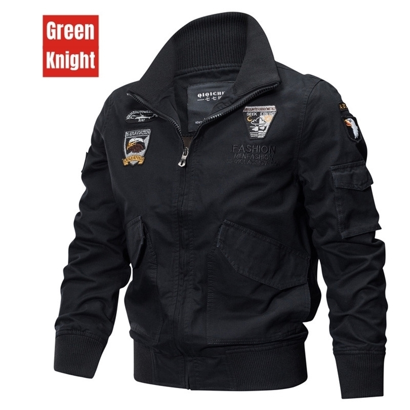 

Mens Jackets giacche Bomber militari da uomo autunno inverno Casual giacca pilota con cerniera soli nuovo colletto alla corean 220930, Army green