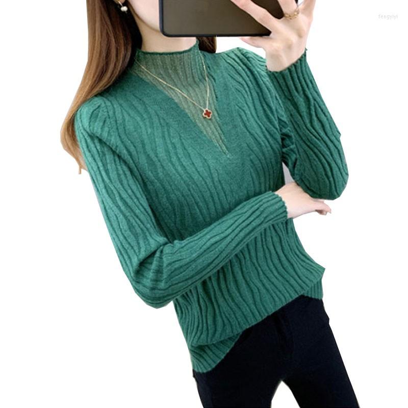 

Women' Sweaters Autumn Winter Knitted Jumper Tops Turtleneck Pullovers Casual Women Shirt Long Sleeve Tight Sweater Girls 2022