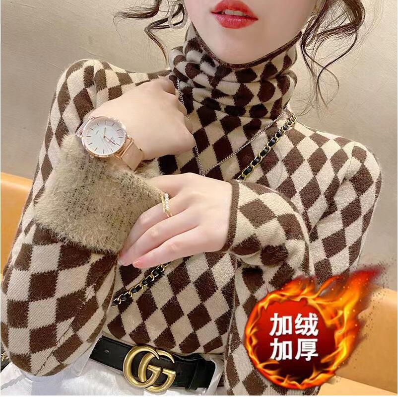 

Women's Sweaters Luxury Oversized Autumn and Winter Thickened Half High Collar Fashion Tops, 10