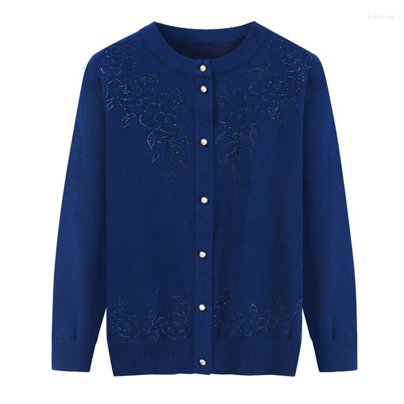 

Women's Knits Spring Autumn Jacket Knitted Sweaters Women Shirts Coat Fashion Cardigan Plus Size Knit Tops Loose Embroidery Sweater, Black