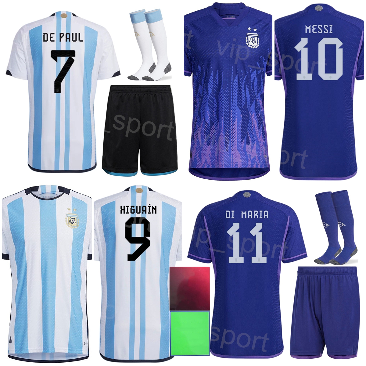 Men de soccer jeunesse Jerseys 2022 Coupe du monde 16 Joaquin Correa 7 de Paul 5 Paredes 3 Tagliafico Sergio Aguero Lautaro Martinez Football Shi