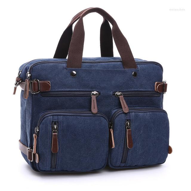 

Duffel Bags Scione Men Canvas Bag Leather Briefcase Travel Suitcase Messenger Shoulder Tote Back Handbag Large Casual Business Laptop Pocket, Big grey