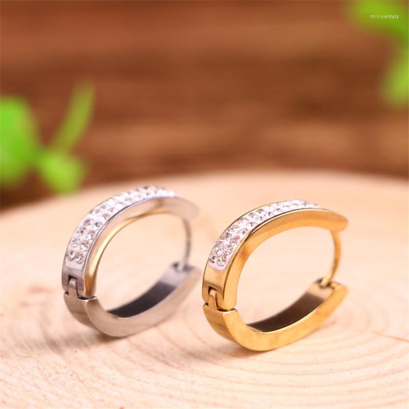 

Backs Earrings RONGQING 1pair Fashion 316L Stainless Steel Clip For Women Man Gift Very Nice