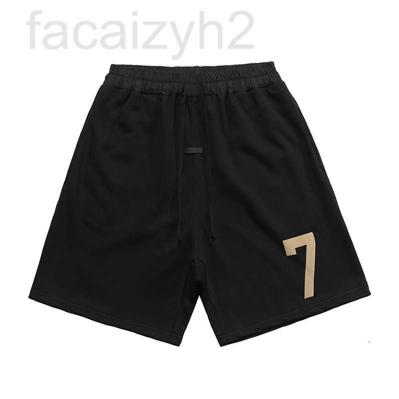 

Men' Shorts designer Correct version of fear God fog Season 7 main line digital 7 flocking drawstring sports casual shorts SO8Z, 1# packing bag