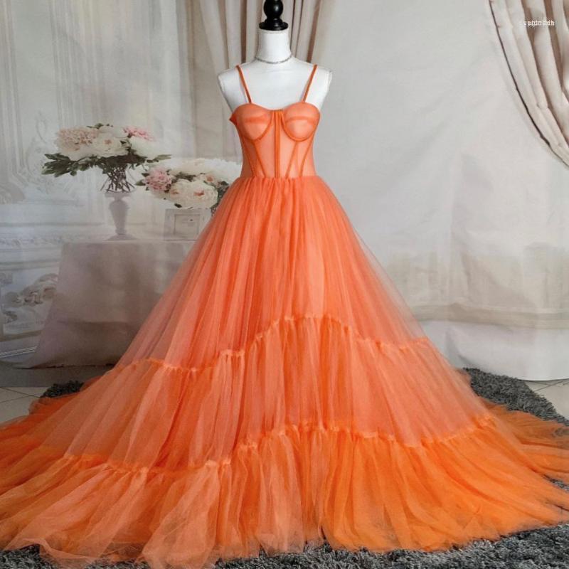 

Casual Dresses Poshoot Wedding Gowns Orange Tulle Maternity Dress With Train Corset Lush Sexy Pregnant Baby Shower Sweetheart StrapsCasual, Fuchsia