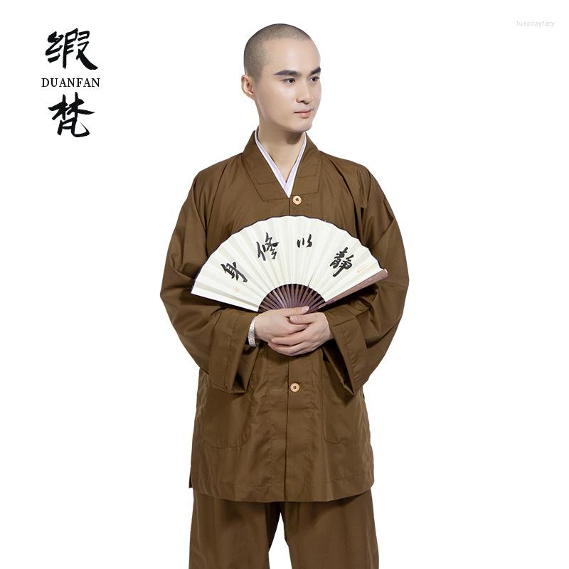 

Ethnic Clothing Satin Buddhist Summer Monk's Clothes Short Coat Two-piece Suit