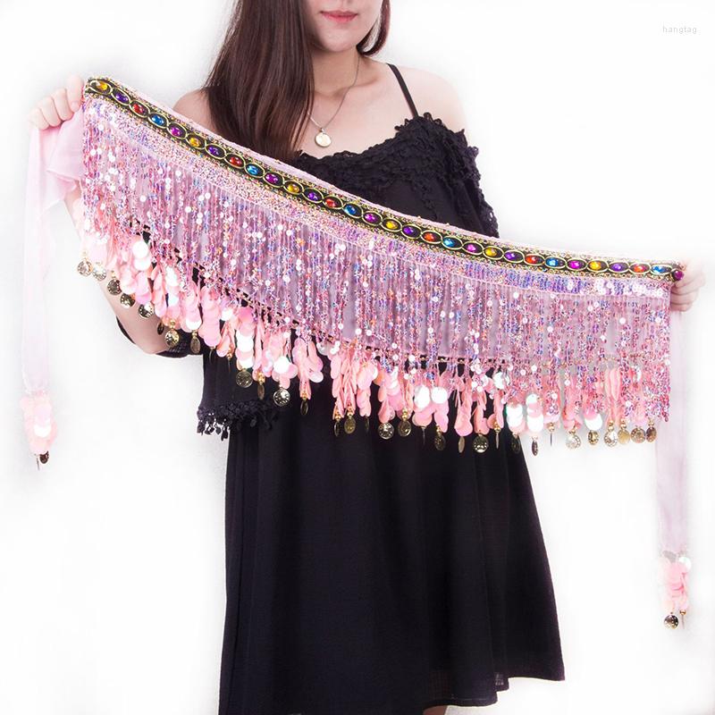 

Stage Wear Sequin Fringed Skirt For Women Belly Dance Accessories Bohemian Belt Scarf Waist Chain Bellydance Show 2022