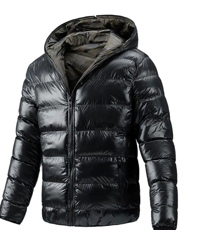 

Men's Reversible Hooded Casual Jacket / Length Long Sleeve Regular, Black