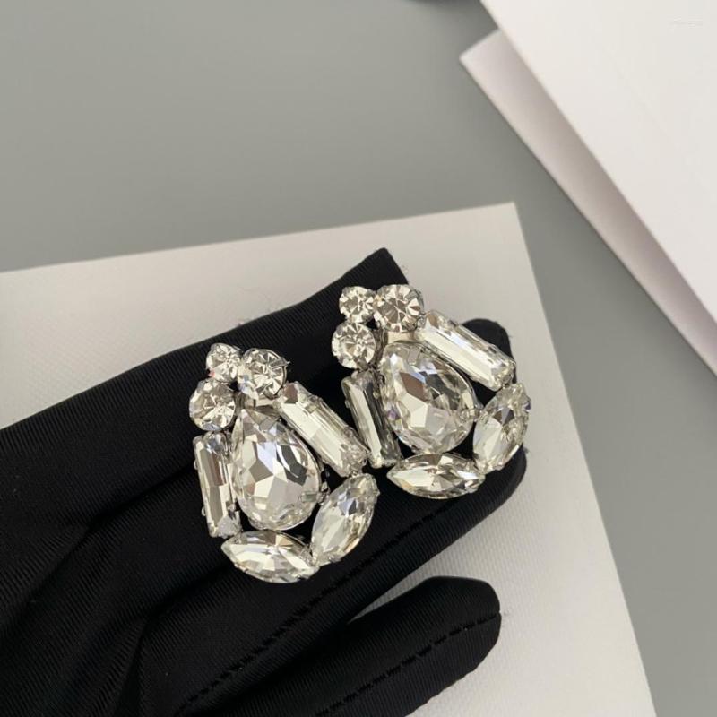 

Backs Earrings European And American Irregular Crystal Ear Clips