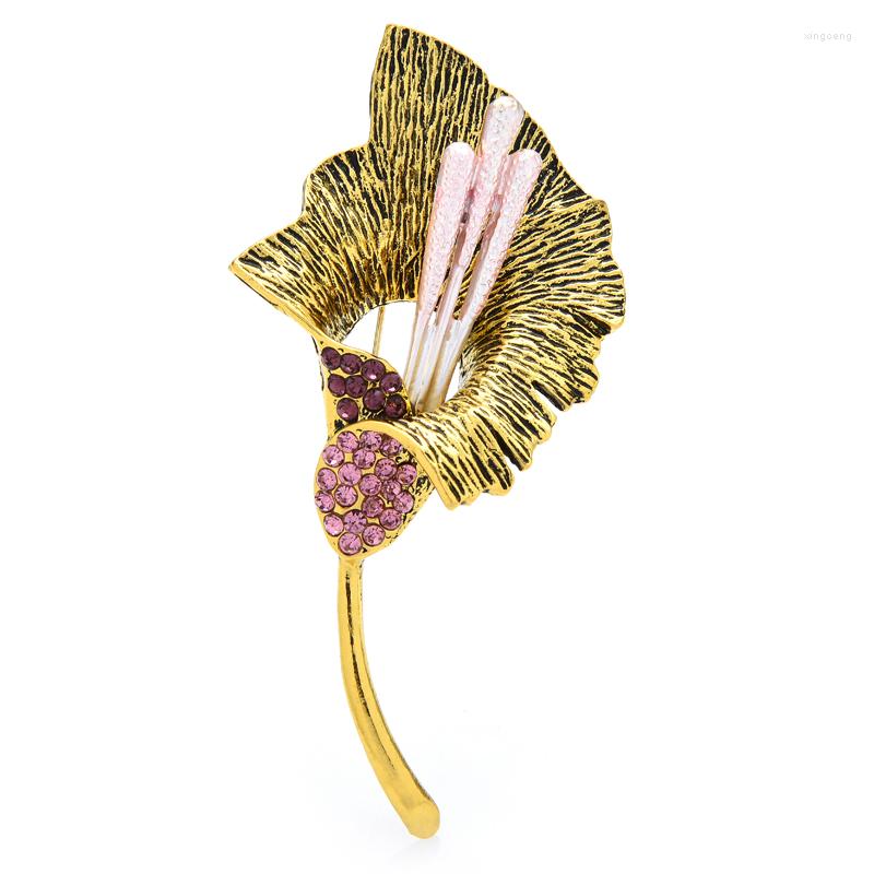 

Brooches Wuli&baby Vintage Rhinestone Lily Flower Brooch Pins Women Jewelry Gift 2022 Valentine's Day Present