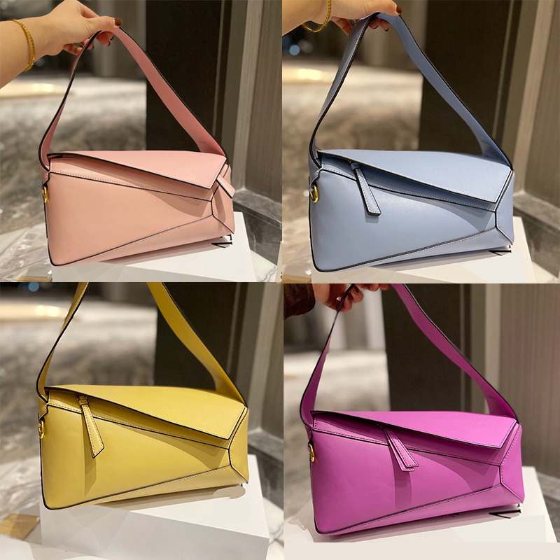 

Handbags tote half moon zipper Flap fashion genuine leather 8 color purple sky blue mini handbag designer bag now pink puffer puzzle hobo bags A510U95X37 A510S21X88, Yellow