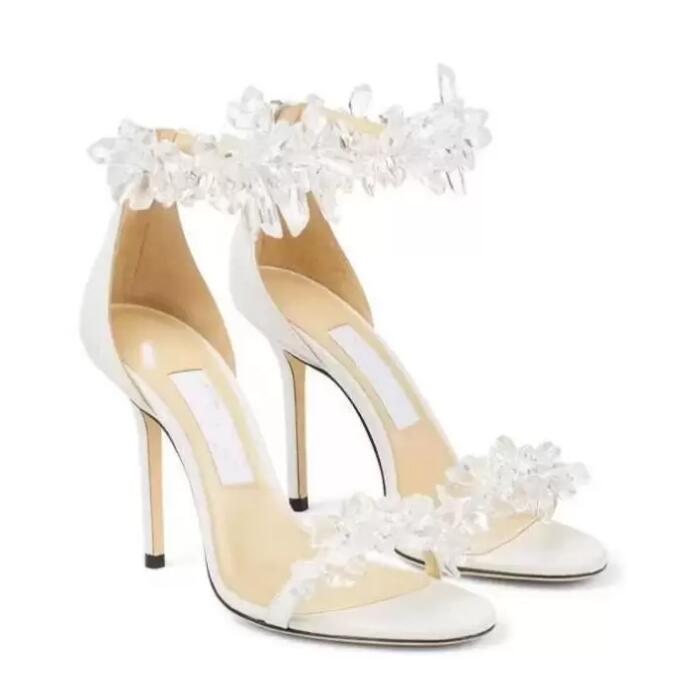 

Summer Brand Sandals Leather Rhinestone Pearl Glitter Shoes Elegant Women's Fashion Wedding Dress Evening Dress Party