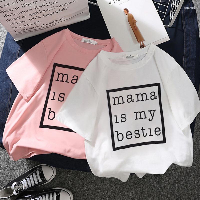 

Women' T Shirts Women' Beautiful Mother Print Shirt Women Y2k Graphic T-shirt Harajuku Top Cute Mama Letter Tshirt 2022 Female Short, White