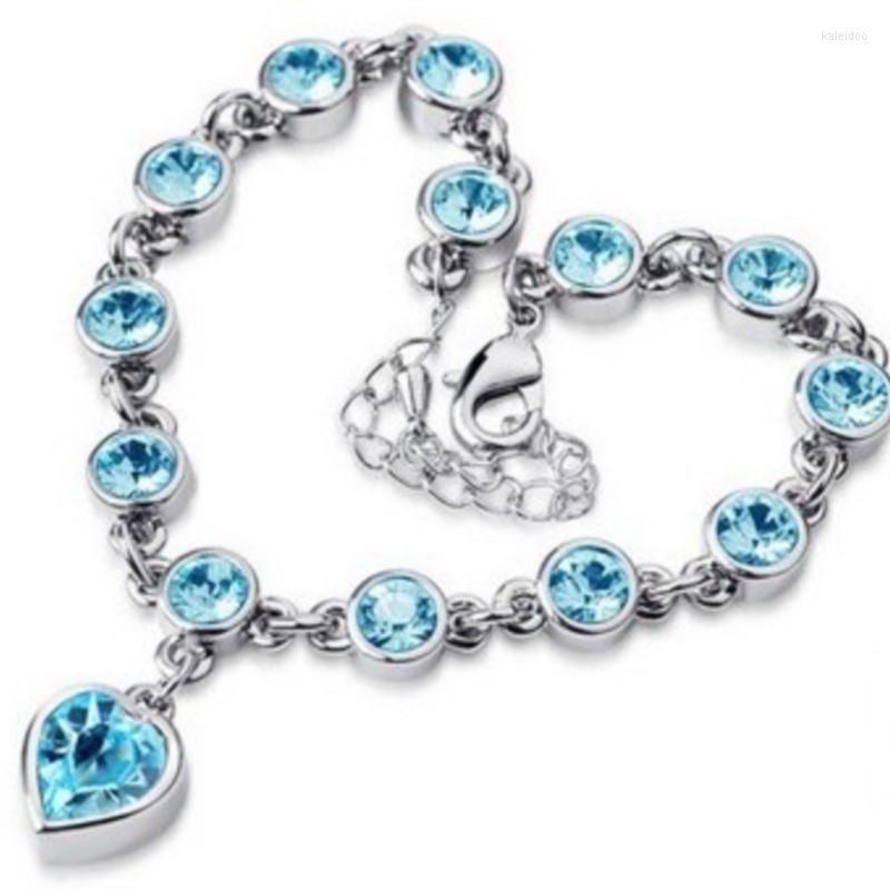 

Charm Bracelets Arrival Heart Crystal Cute Party Girls Birthday Gift Fashion Jewelry Shine Lover Drop Summer Holiday
