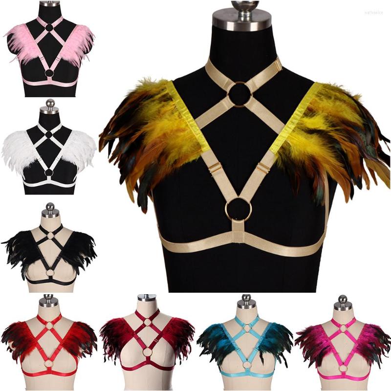 

Garters Fashioned Woman Sexy Body Bound Feather Play Harness Bra Holiday Revelation Midnight Club Girl, Mlco0011-1