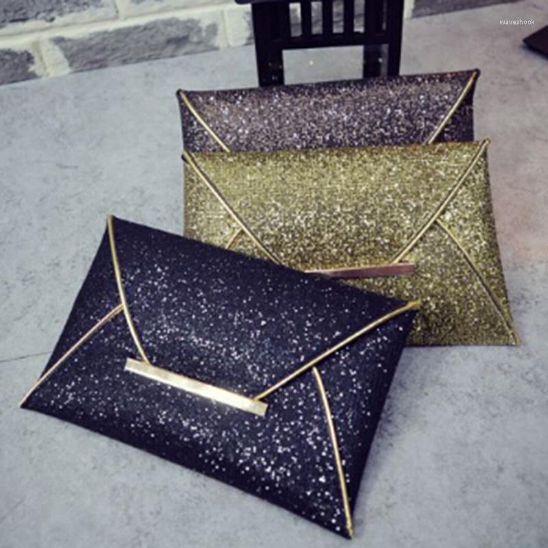 

Evening Bags Women Bag Pouch Sequins Envelope Black Handbag Sparkling Party Solid Wedding Day Clutches Gold Purses 2022, Champagne