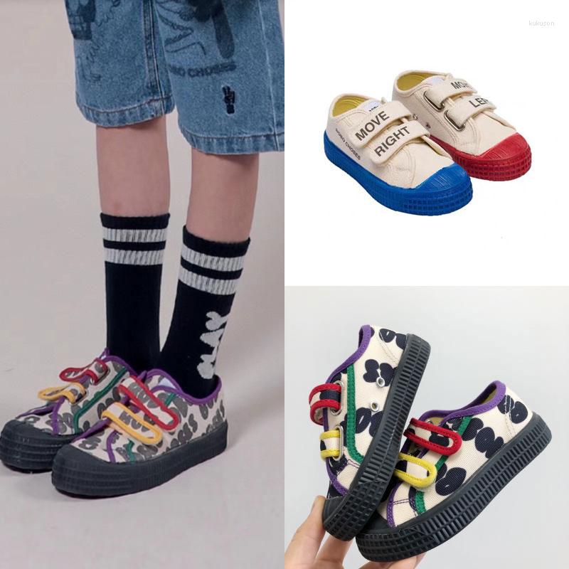 

Athletic Shoes In Stock Bobo Novesta Casual Girls Boy Canvas Printed Fashion Children Non-slip Spring Autumn Kids Sneakers