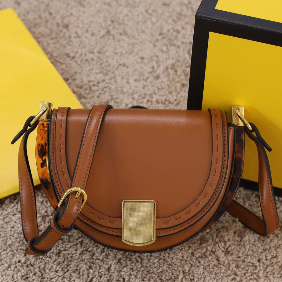 

Luxuries bag designer moonlight handbag Tortoise acrylic and gold shield buckle half-moon bag fashion casual classic women's shoulder cross body bags, Black