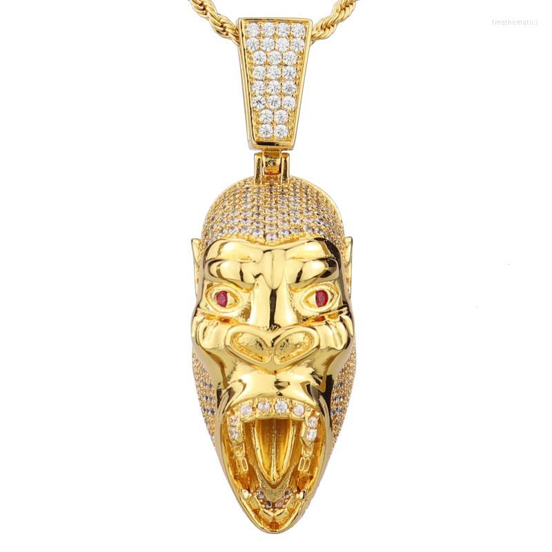 

Pendant Necklaces Classic High Quality Head Copper Zircon Jewelry Hip Hop Rock Style Dance Party Gift Europe Dubai African DP0004Pendant