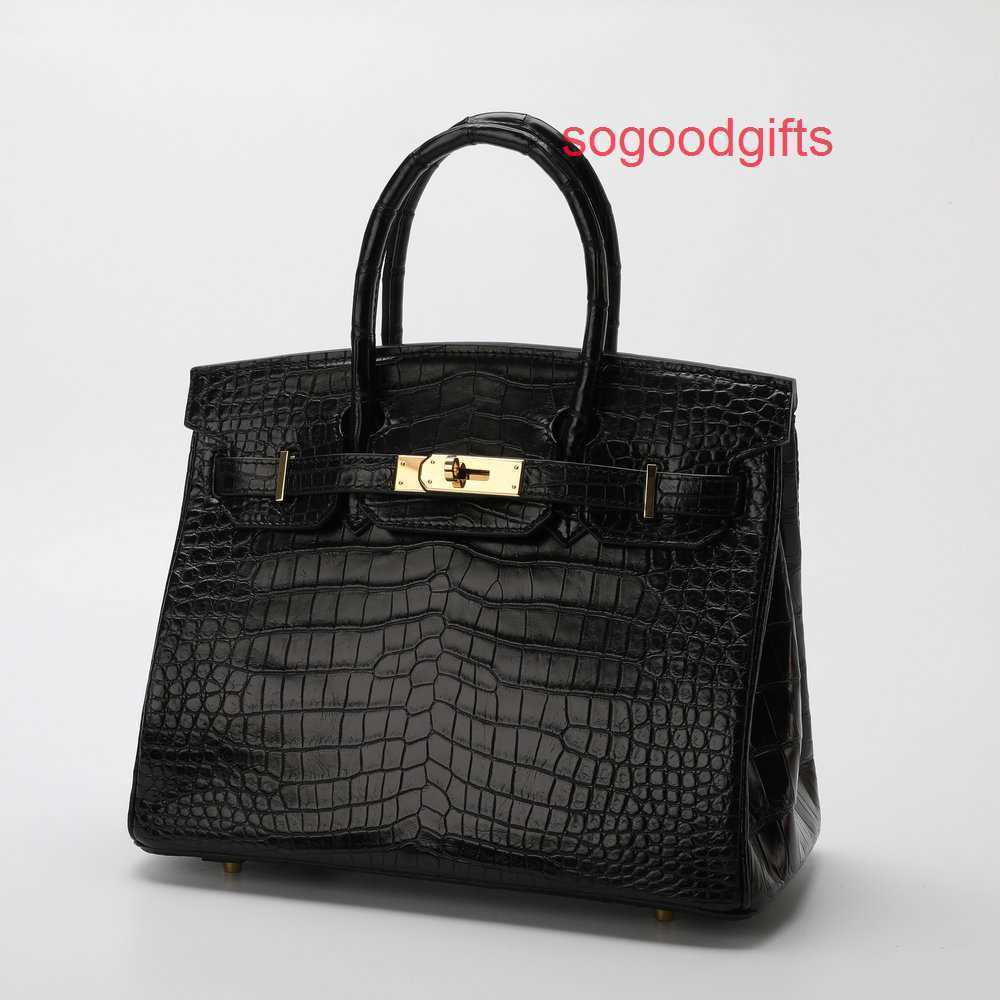 

Designer Bags Herme Luxury Genuine Leather Women's Single Shoulder Handbags Leather bag women 2022 new crocodile skin women's fashion trend, Black