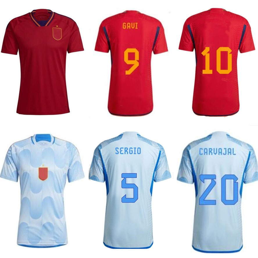 

22 23 spains soccer Jerseys PEDRI FERRAN TORRES MORATA GAVI Qatar World Cup football shirt ANSU FATI KOKE AZPILICUETA men fans version top S-4XL