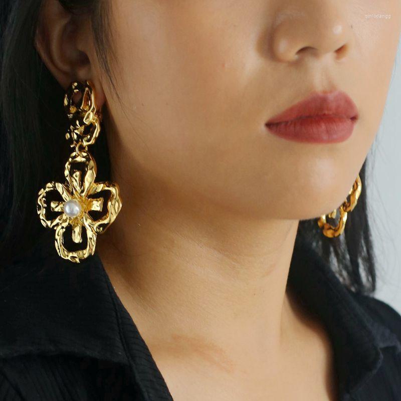 

Backs Earrings Timeless Wonder Vintage Enamel Geo Zircon Pearl For Women Designer Jewelry Gothic Mediaeval Runway Punk Rare Mix 3256