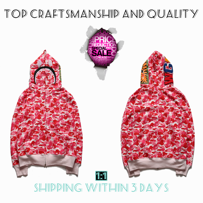 

Top Craftsmanship Mens hoodies shark pullover apes hoodie designer jacket tiger full zip color Harajuku sweatshirt Fashion co-branding camouflage ape hoodys 1-6, No.7