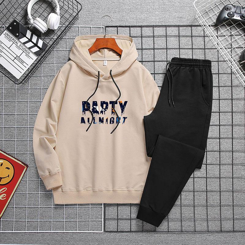 

Men's Tracksuits Men's Mens Autumn Letters Printing Hoodies Pants 2piece Set Gym Joggers Sweatsuits Casual Outdoor Sports Running, Khaki