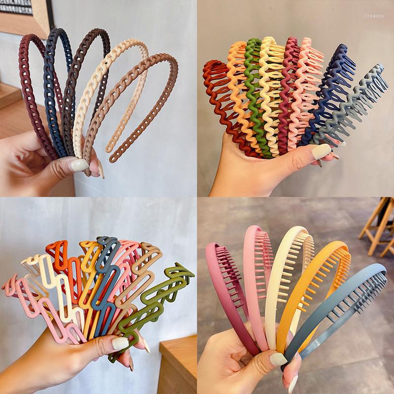 

Hair Accessories UXSL 2022 Styles Fashion Simple Color Wave Headband Resin Scrub Band For Womens Girl All-match, 40