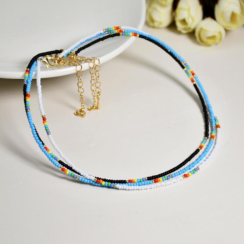 

Choker Small Rice Bead Necklace Hand Beaded Female Bohemia Nation Versatile Simplicity Alloy