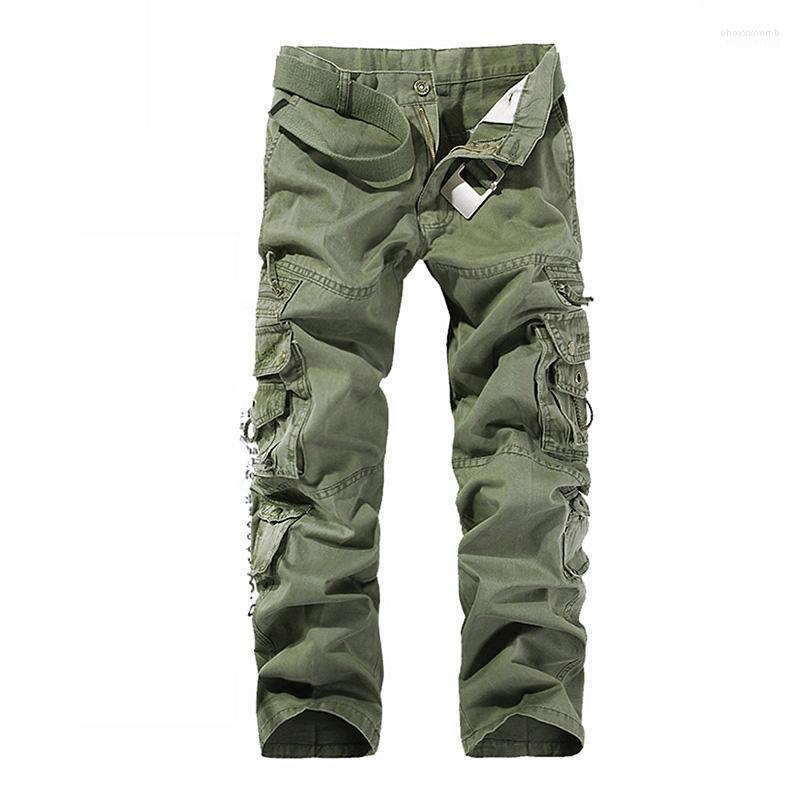 

Men's Pants Brand Men's Cargo Male Multi-pocket High Quality Cotton Casual Tooling Men Overall Pant, Army green