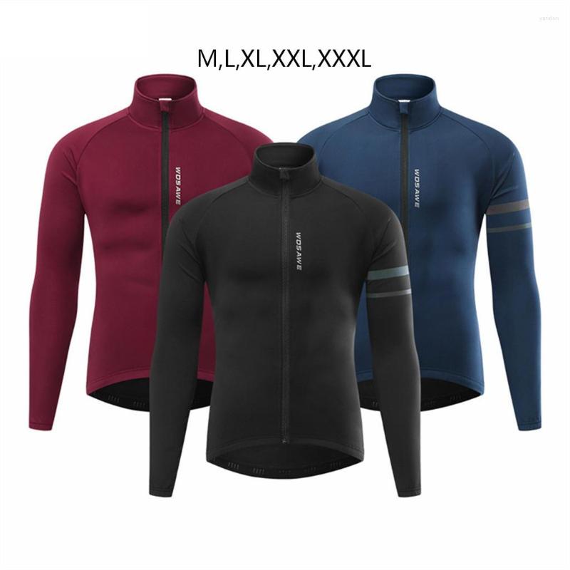 

Racing Jackets Men's Cycling Jacket Winter Windproof Long Sleeve Warm Water Resistant With Pockets Casual Jersey Coat, Black m