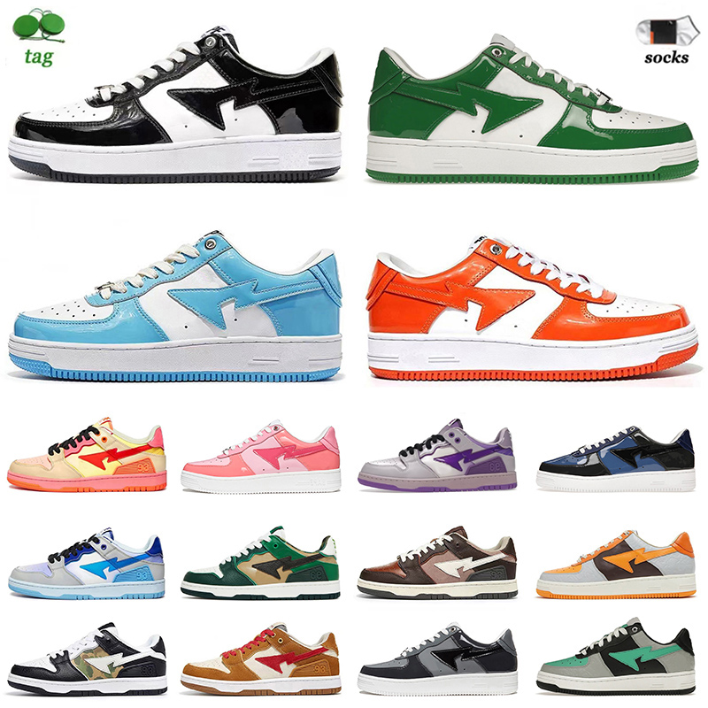 

Women Men A Bathing Baped Stas Designer Shoes Fashion Bapestas Sk8 Sneakers ABC Camo Pink Wheat Red Pastel Pack Green White Black Suede Platform OG Trainers, B18
