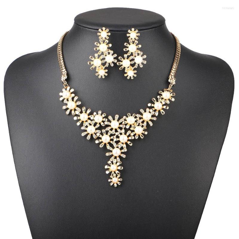 

Necklace Earrings Set 2 Pcs/Set Fashion Women Jewelry Classic Flower Shape Earring For Wedding Accesories Wholesale, Picture shown