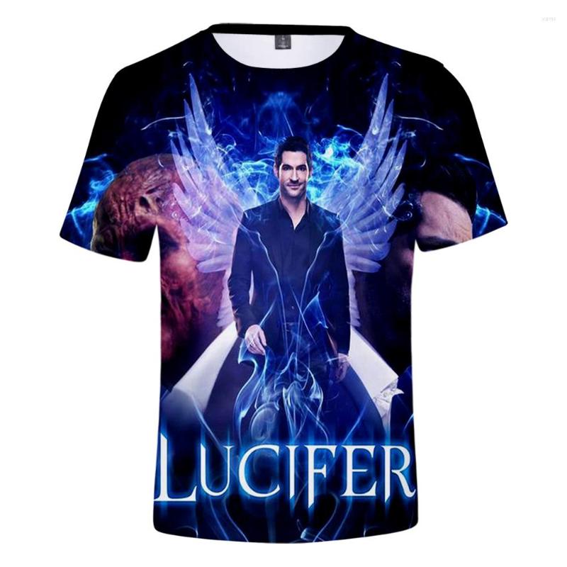 

Men's T Shirts Lucifer Shirt Men Women Summer High Quality Arrival Fashion Morningstar Short Sleeve 3D Tops