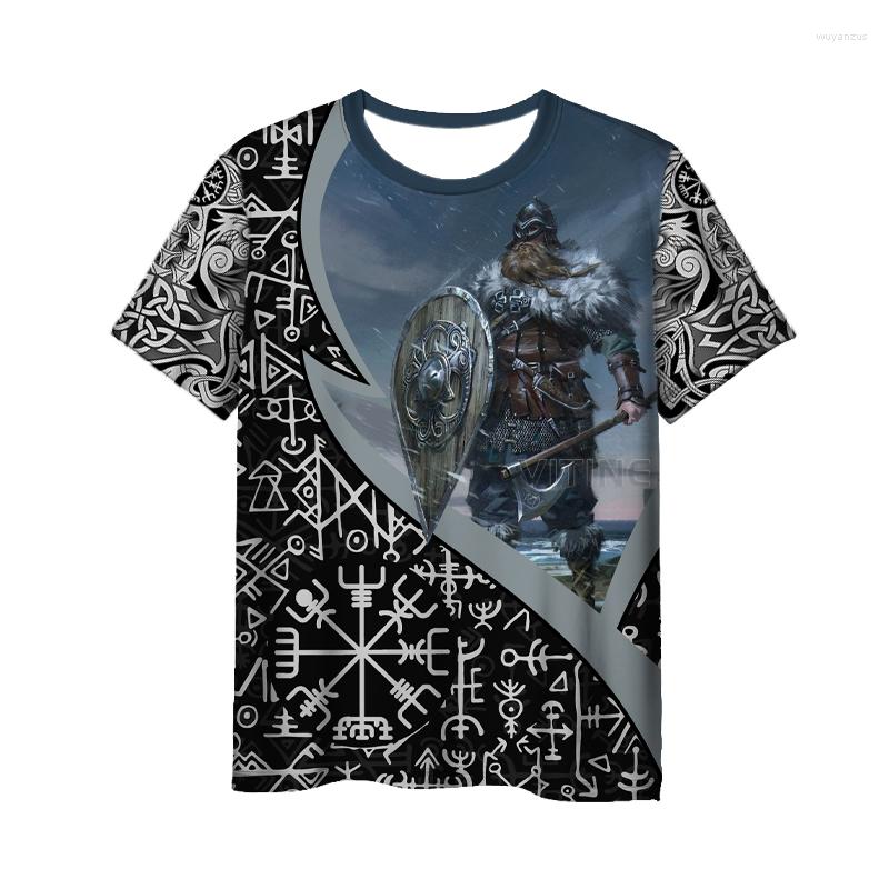 

Men' T Shirts Fashion 3D Print Viking Men Women T-shirt Casual Style Design Short Sleeves Summer Handsome Tee V07, Mult-2