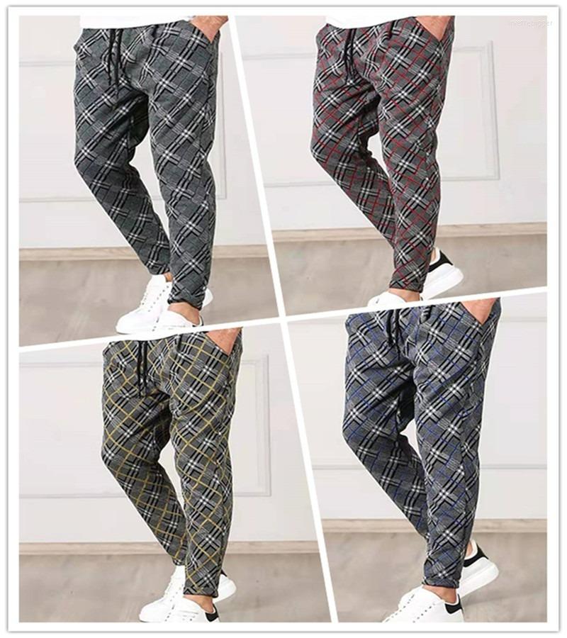 

Men's Pants Spring And Autumn Men's Self-cultivation Personality 3D Digital Printing Casual Sports Plaid -3XL