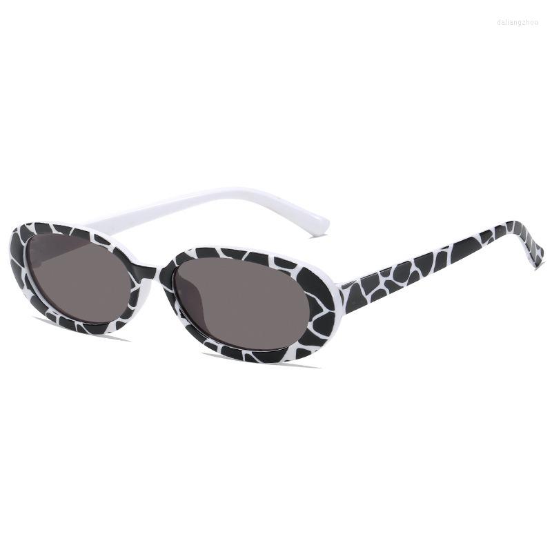 

Sunglasses European And American Fashion Oval Cow Color Retro Small Frame Personality Trend Of High Quality