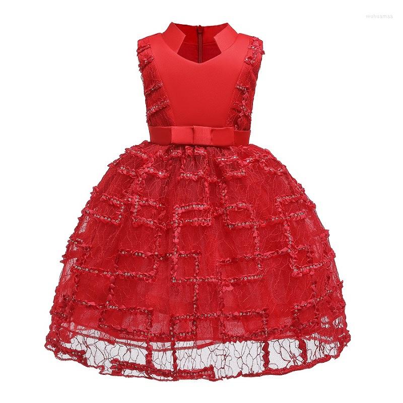 

Girl Dresses Lady Wedding Party Sequin Dress Baptist Eucharist First Exchange Dinner Lace Embroidery, Picture shown