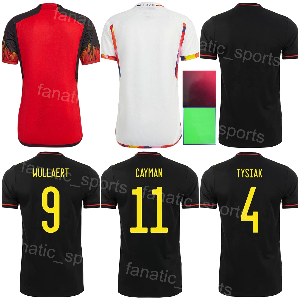 

2022 World Cup Soccer 17 Leandro Trossard Jerseys 14 Dries Mertens 9 Romelu Lukaku Eden Hazard Axel Witsel Kevin De Bruyne Football Shirt Kits National Team BiLiShi, Black
