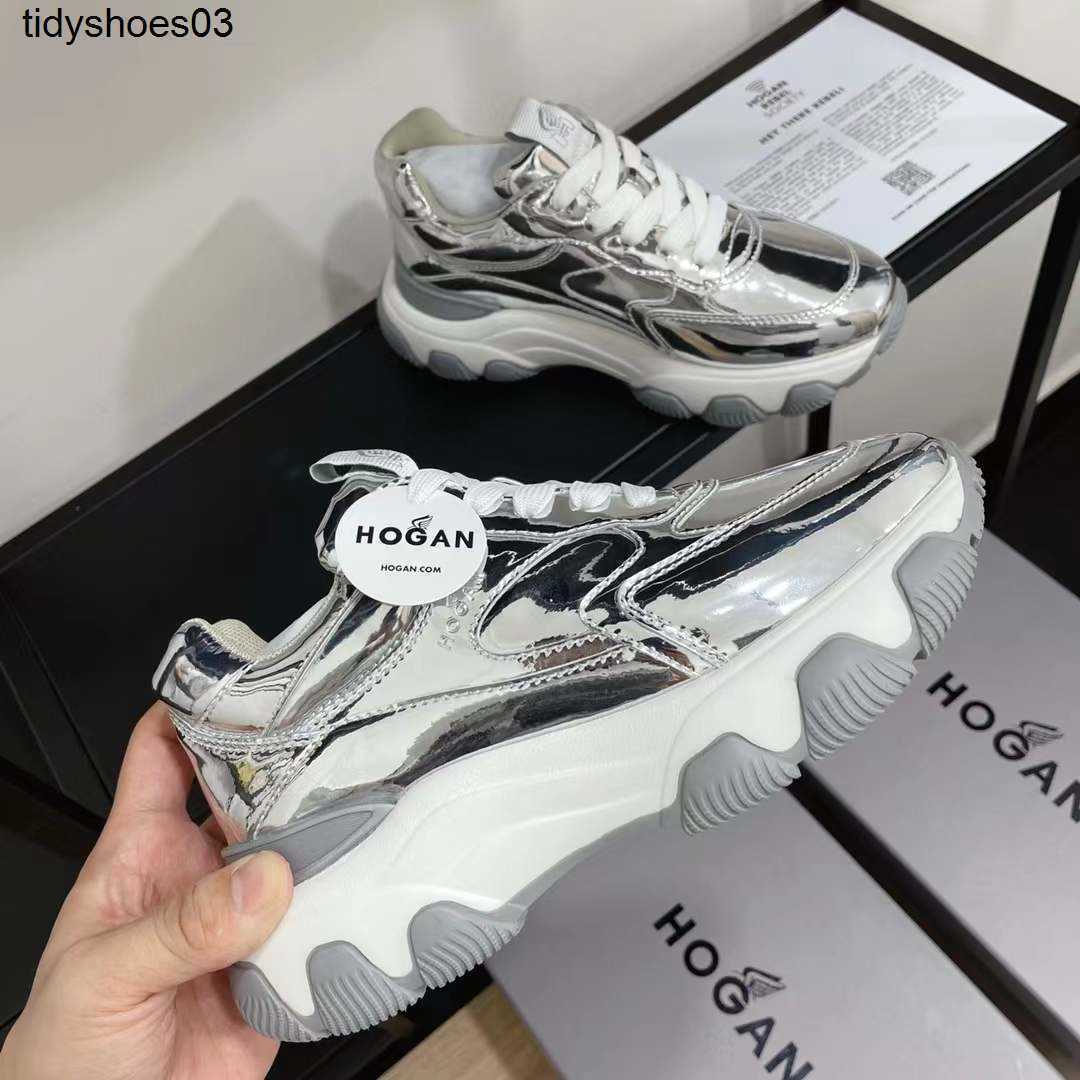 

HOGANs German training shoes It sells well in America men and women cat claw leather cake thick soled high casual sports dad, Blue