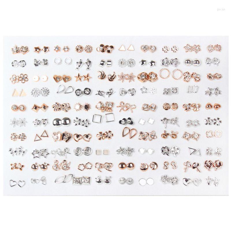

Stud Earrings 100 Pairs Assorted Styles Mini Plastic Hypoallergenic Lot For Kids F3MD