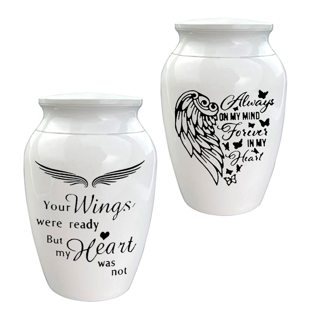 

Memorial Pendant Urns Engraved With Angel Wing Butterfly - Funeral Keepsake For Dog Cat Ashes Pet Human Cremation Urn