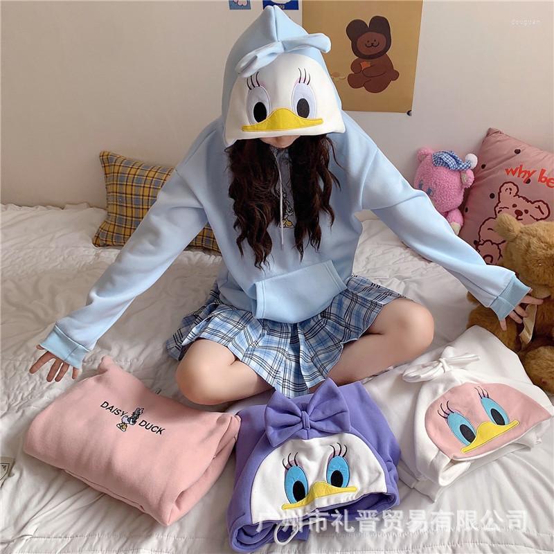 

Women's Hoodies Autumn/winter Hoodie With Fleece And Thick Embroidery For Coat Loose Fashion Student Cartoon