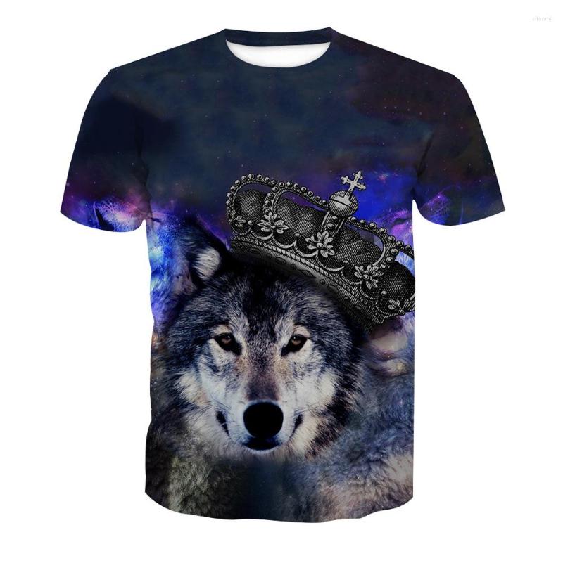 

Men' T Shirts Mens Short Sleeve Blue Cute Wolf Printing Streetwear Hip Hop Loose Shirt Pull Over  To 3xL 8 Patterns, Black