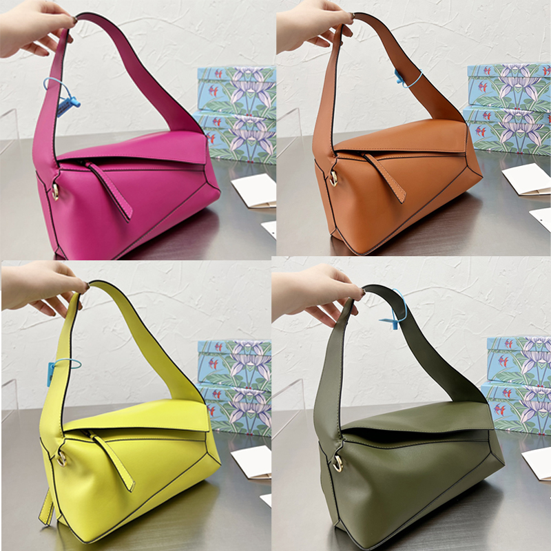 

shoulder bag Handbags crossbody tote totes womens fashion genuine leather lemon yellow orange Fuchsia handbag luxury mini handbags puzzle hobo bags A510J67X01